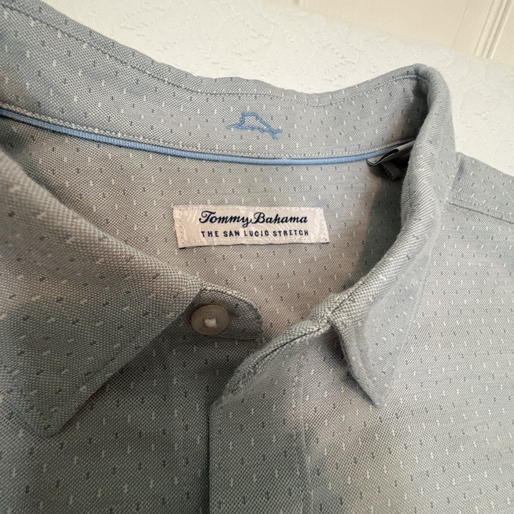 Tommy Bahama Shirt Mens XXL Blue The San Lucio Stretch Long Sleeve Island Zone